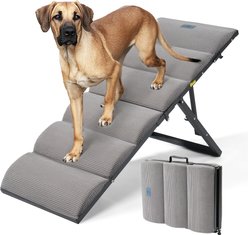 Veehoo Adjustable Height Dog Ramp, Grey, 17 to 23-in