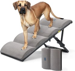 Veehoo Adjustable Height Dog Ramp, Grey, 12 to 20-in