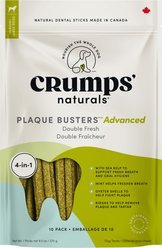 Crumps' Naturals Plaque Busters Advanced Double Fresh Kelp Dog Dental Sticks, 10 count