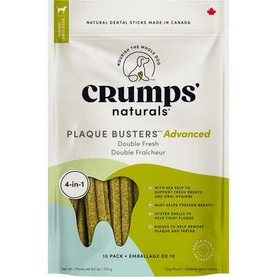 Crumps' Naturals Crumps' Naturals Plaque Busters Advanced Double Fresh Kelp Dog Dental Sticks, 10 count