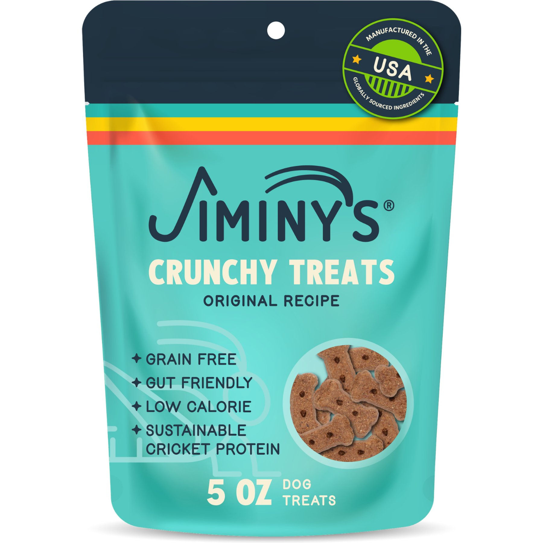 Jiminy's Grain-Free Cricket Cookie Original Recipe Dog Treats, 5-oz bag, 1 count