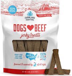 Farmland Traditions USA Dogs Love Beef Grain-Free Jerky Dog Treats, 2-lb bag