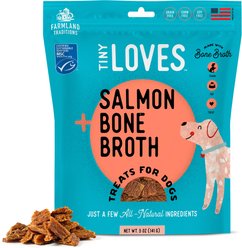 Farmland Traditions Tiny Loves Salmon with Bone Broth Flavored Jerky Dog Trainer Treats, 5-oz pouch
