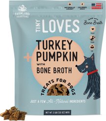 Farmland Traditions Tiny Loves Turkey & Pumpkin with Bone Broth Flavored Jerky Dog Trainer Treats, 2-lb bag