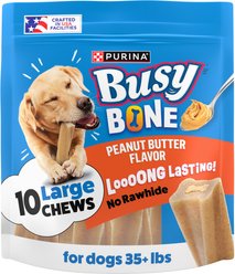 Busy Bone Peanut Butter Flavor Long-Lasting Chew Dog Treats, 10 count pouch