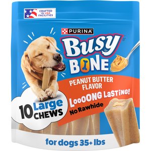 Busy Bone Peanut Butter Flavor Long-Lasting Chew Dog Treats, 10 count pouch