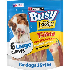 Busy Bone with Beggin' Twist'd! Long-Lasting Large Dog Treats, 6 count