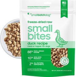 Smallbatch Pets Freeze-Dried Duck Small Bites Dog Food, 19-oz bag