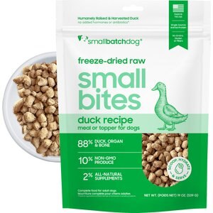 Smallbatch Pets Freeze-Dried Duck Small Bites Dog Food, 19-oz bag