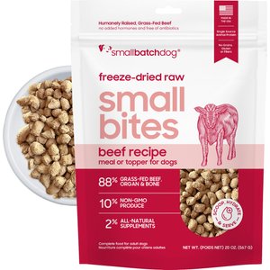 Smallbatch Pets Freeze-Dried Beef Small Bites Dog Food, 20-oz bag