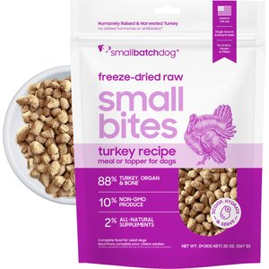Smallbatch Pets Freeze-Dried Turkey Small Bites Dog Food, 20-oz bag