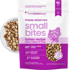 Smallbatch Pets Freeze-Dried Turkey Small Bites Dog Food, 20-oz bag