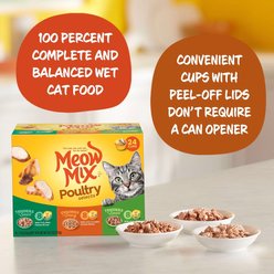Meow Mix Poultry Selections Variety Pack Wet Cat Food, 2.75-oz cup, case of 24 slide 2 of 6