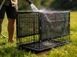 NonoPets Sun Shade Dog Kennel Playpen, Chicken Coop Cover Netting Cloth with Grommets, Black, 3 x 8-ft