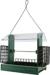 Panacea Going Green Seed Cylinder Ranch Wild Bird Feeder with Suet Cake Holders, 1-lb