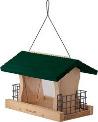 Panacea Wood Garden Green Roof & Suet Wild Bird Feeder, 5-lb