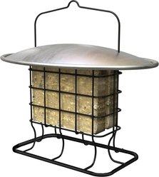 Panacea New Age Heavy-Duty Double Suet Cage Wild Bird Feeder with Weather Shield & Perches