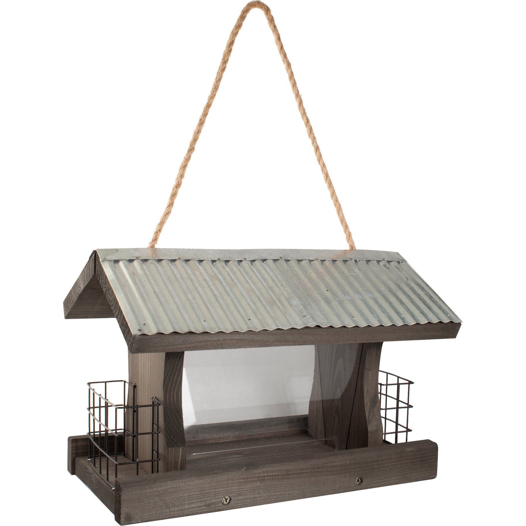 Panacea Rustic Farmhouse Ranch Wild Bird Feeder with Suet Wild Bird Feeders, 4-lb