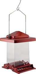 Panacea Vista Squirrel- Resistant Wild Bird Feeder, Red, 6-lb