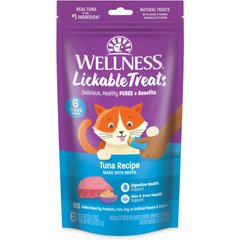 Wellness Lickable Treats Tuna Recipe Cat Treats, 0.4-oz pouch, pack of 6