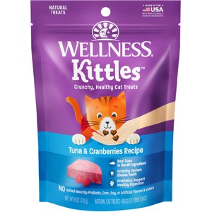 Wellness Kittles Natural Grain-Free Tuna & Cranberries Crunchy Cat Treats, 6-oz bag