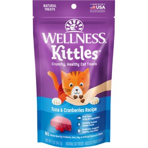 Wellness Kittles Natural Grain-Free Tuna & Cranberries Crunchy Cat Treats, 2-oz bag