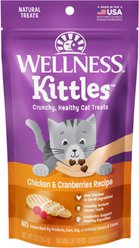 Wellness Kittles Natural Grain-Free Chicken & Cranberries Crunchy Cat Treats, 2-oz bag