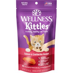 Wellness Kittles Natural Grain-Free Salmon & Cranberries Crunchy Cat Treats, 2-oz bag