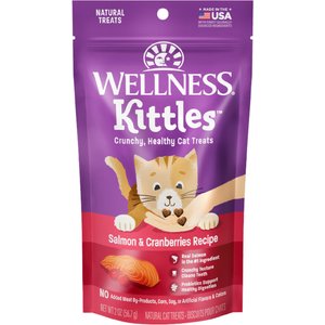 Wellness Kittles Natural Grain-Free Salmon & Cranberries Crunchy Cat Treats, 2-oz bag