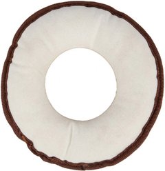 Pata Pal Cotton Canvasv Round Tough Squeaky Dog Chew Toy, 7.5-in, White