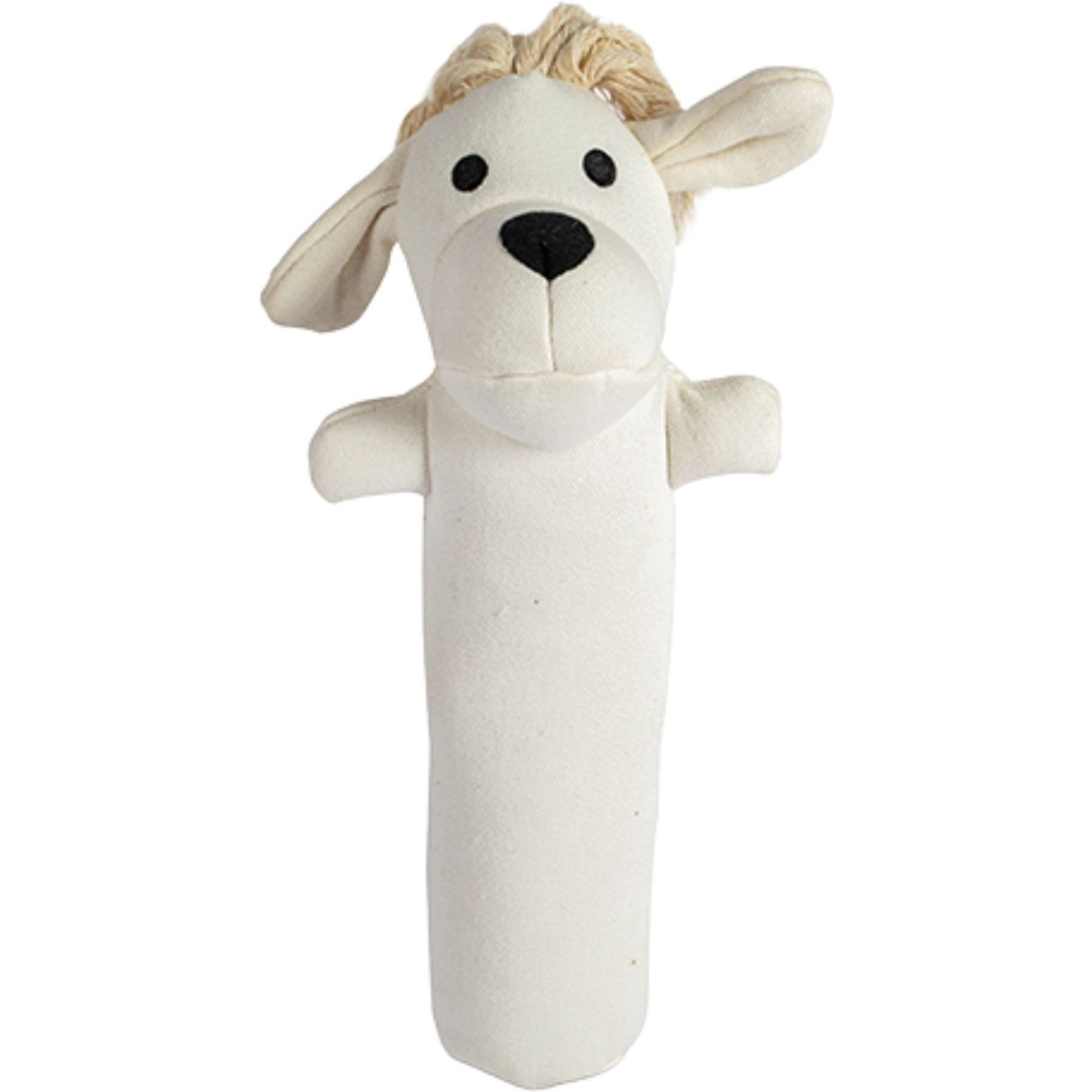 Pata Pal Harry the Hound Tough Squeaky Dog Chew Toy, White, 11-in