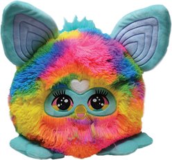 Hasbro Furby Squeaky & Crinkle Plush Dog Toy, Multicolor, 8-in slide 2 of 5