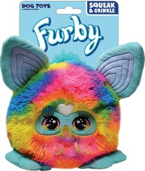 Hasbro Furby Squeaky & Crinkle Plush Dog Toy, Multicolor, 8-in