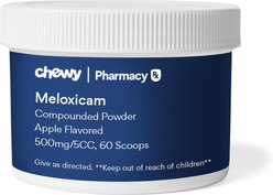 Meloxicam Compounded Apple Powder, 500mg/5CC scoop, 60 scoops for Veterinary use