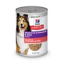 Hill's Science Diet Adult Sensitive Stomach & Sensitive Skin Grain-Free Salmon & Vegetable Entree Wet Dog Food, 12.8-oz can, 12 count