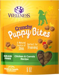 Wellness Crunchy Puppy Bites Chicken & Carrots Recipe Grain-Free Natural Dog Treats, 6-oz bag