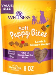 Wellness Soft Puppy Bites Lamb & Salmon Grain-Free Dog Treats, 8-oz pouch
