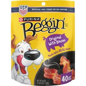 Purina Beggin' Strips Original with Bacon Flavored Dog Treats, 40-oz pouch, case of 3