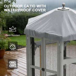 TIMHAKA Wooden Outdoor & Indoor Enclosure 64.96-in Cat Catio with Window Access, Waterproof Cover, Grey slide 2 of 7
