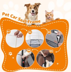 LOOBANI Waterproof Dog Car Booster Seat, Gray, 17 x 15 x 15-in slide 2 of 8