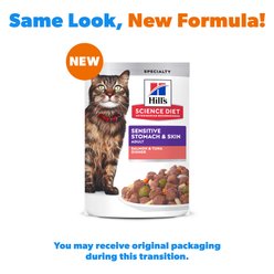 Hill's Science Diet Adult Sensitive Stomach & Sensitive Skin Salmon & Tuna Wet Cat Food, 2.8-oz pouch, 24 count slide 2 of 9