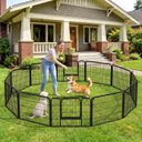Yaheetech Heavy Duty Metal Dog & Cat Playpen, Black, 24-in, 12-panel