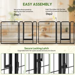 Yaheetech Heavy Duty Metal Dog & Cat Playpen, Black, 40-in, 6-panel slide 2 of 8