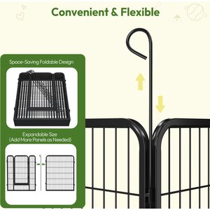 Yaheetech Heavy Duty Metal Dog & Cat Playpen, Black, 40-in, 6-panel