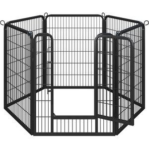 Yaheetech Heavy Duty Metal Dog & Cat Playpen, Black, 40-in, 6-panel