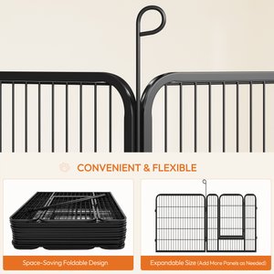 Yaheetech Heavy Duty Metal Dog & Cat Playpen, Black, 32-in, 12-panel