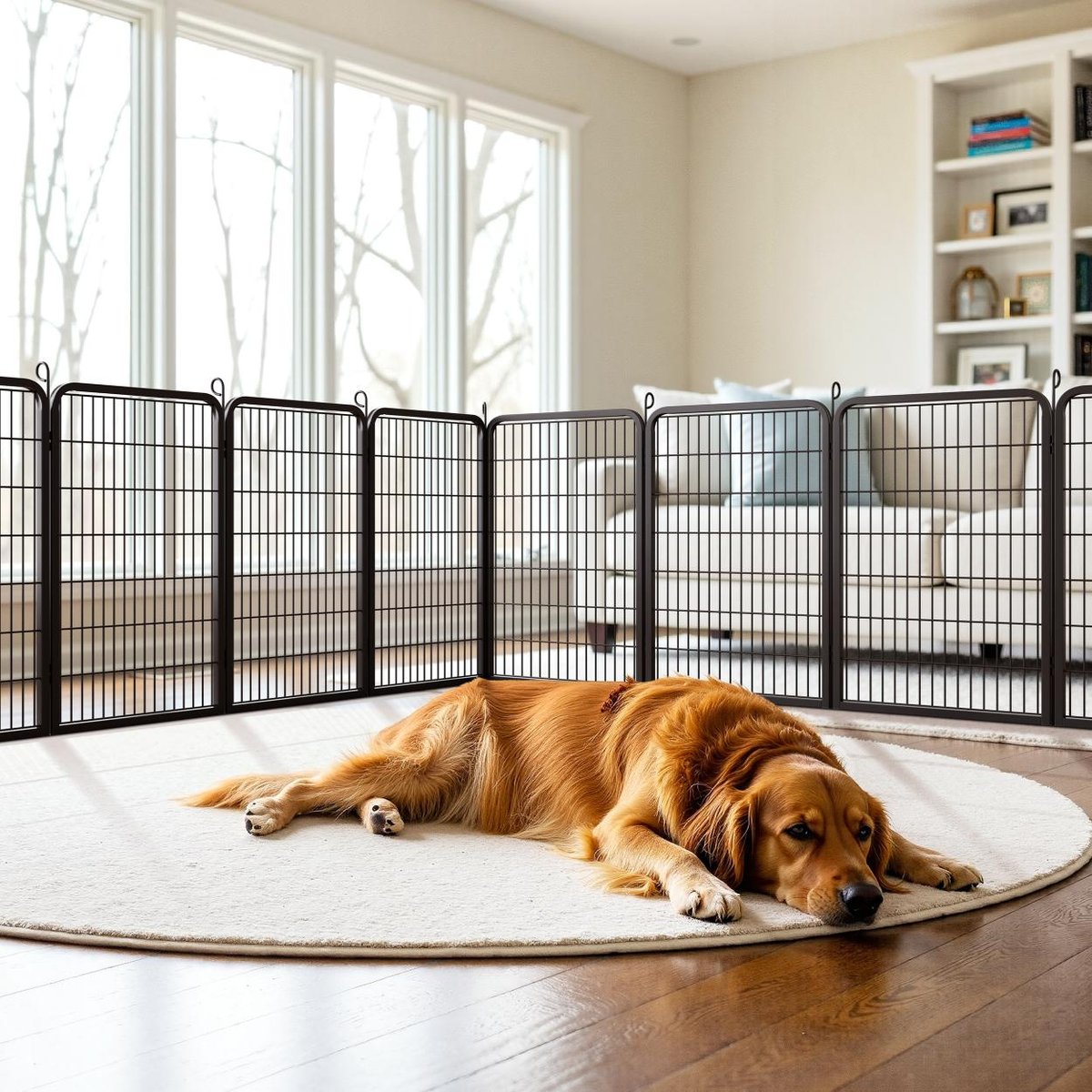 Yaheetech Heavy Duty Metal Dog & Cat Playpen, Black, 40-in, 2-panel