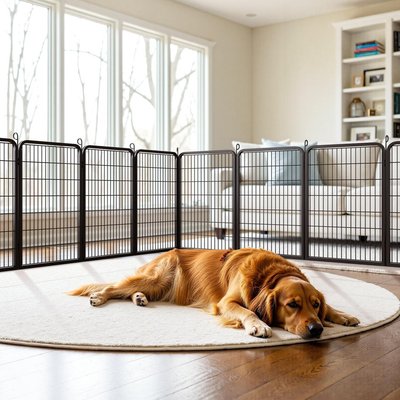 Yaheetech Yaheetech Heavy Duty Metal Dog & Cat Playpen, Black, 40-in, 2-panel