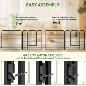 Yaheetech Heavy Duty Metal Dog & Cat Playpen, Black, 32-in, 6-panel