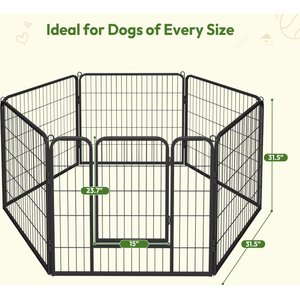 Yaheetech Heavy Duty Metal Dog & Cat Playpen, Black, 32-in, 6-panel
